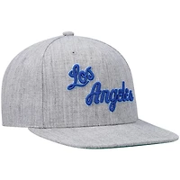Mitchell  Ness Heathered Gray Los Angeles Lakers Hardwood Classics Team 20 Snapback Hat