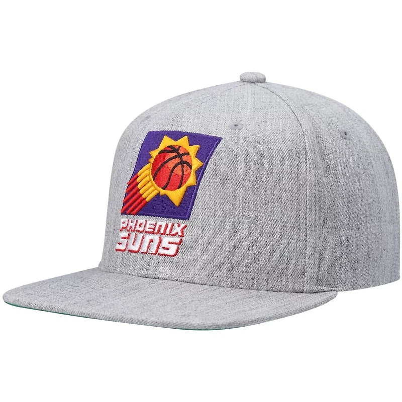 Mitchell Ness Heathered Gray Phoenix Suns Hardwood Classics Team 20 Snapback Hat