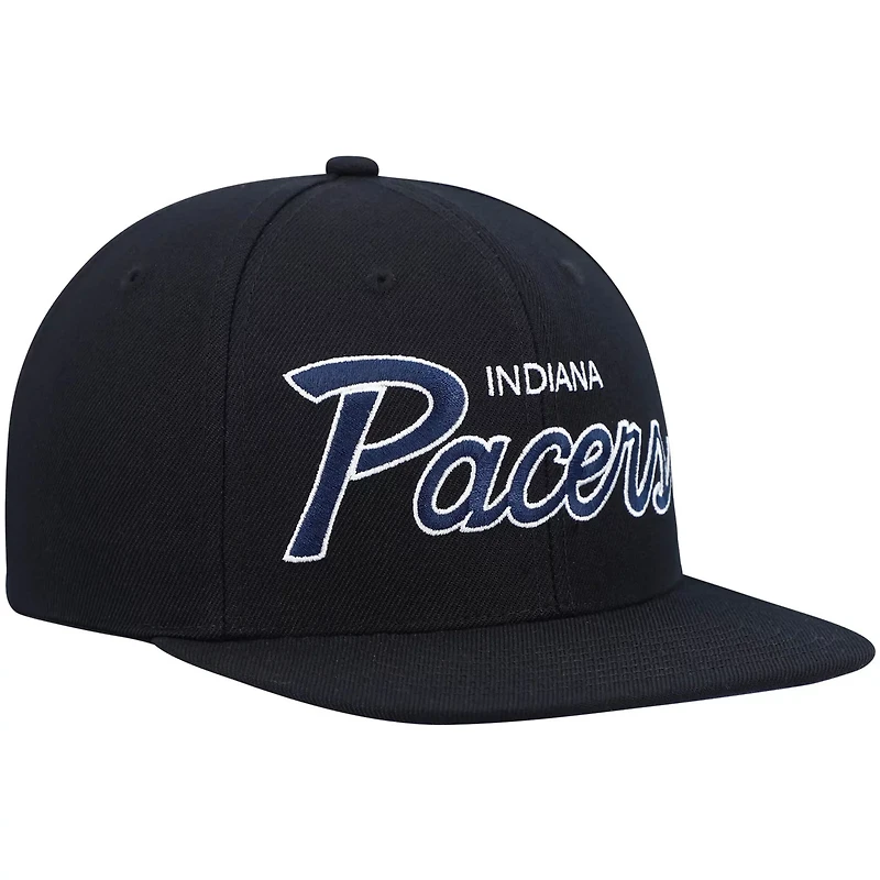 Mitchell Ness Indiana Pacers Hardwood Classics Script 20 Snapback Hat
