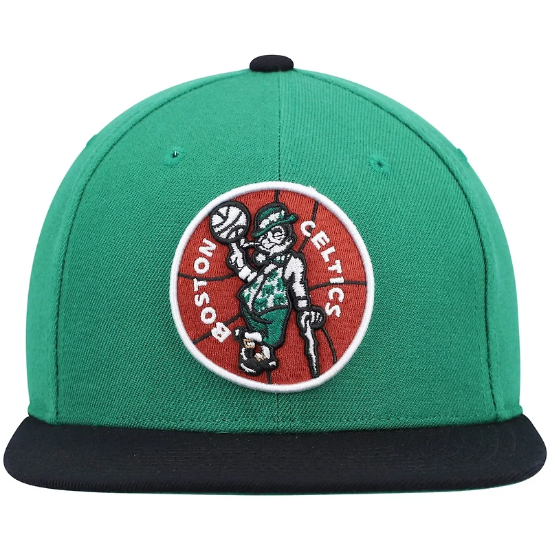 Mitchell Ness Kelly /Black Boston Celtics Hardwood Classics Team Two-Tone 20 Snapback Hat