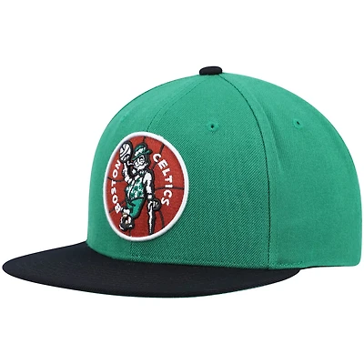 Mitchell  Ness Kelly /Black Boston Celtics Hardwood Classics Team Two-Tone 20 Snapback Hat