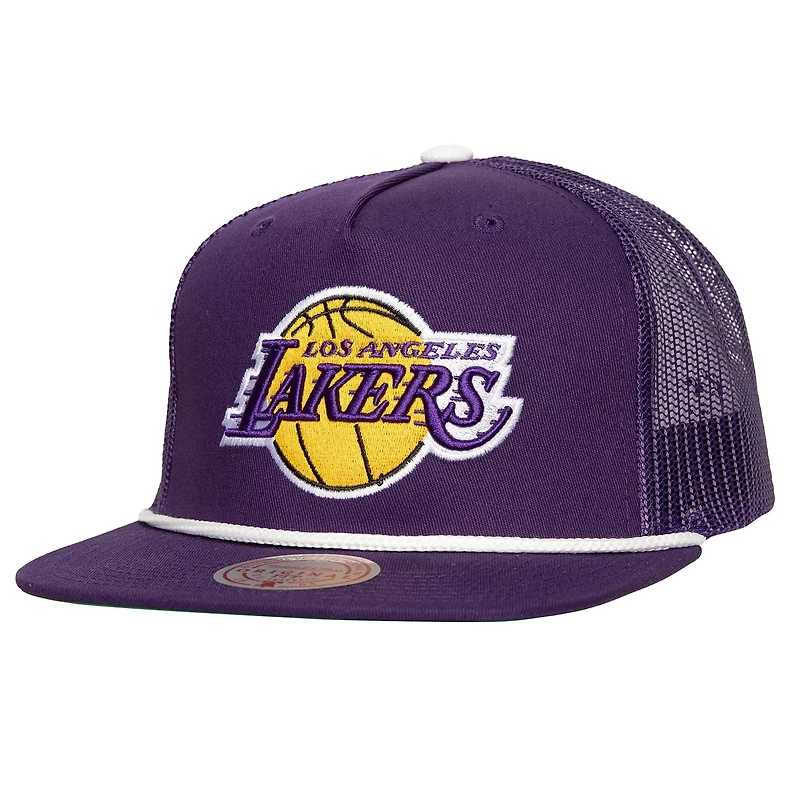 Mitchell  Ness Los Angeles Lakers Roper Meshback Trucker Snapback Hat