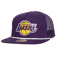 Mitchell  Ness Los Angeles Lakers Roper Meshback Trucker Snapback Hat