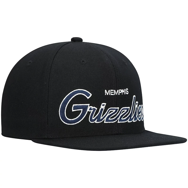 Mitchell  Ness Memphis Grizzlies Hardwood Classics Script 20 Snapback Hat