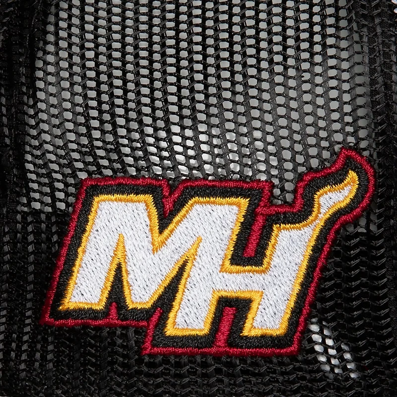 Mitchell  Ness Miami Heat Hardwood Classics Blocker Foam Front Trucker Adjustable Hat