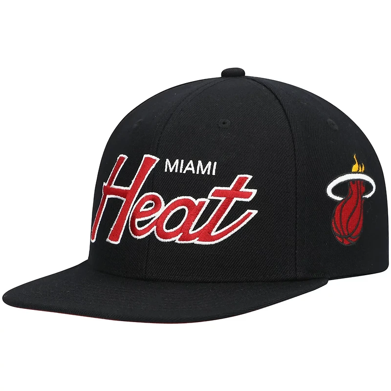 Mitchell  Ness Miami Heat Hardwood Classics Script 20 Snapback Hat