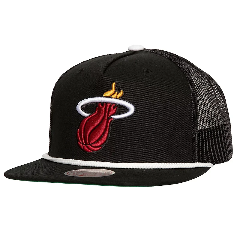 Mitchell  Ness Miami Heat Roper Meshback Trucker Snapback Hat