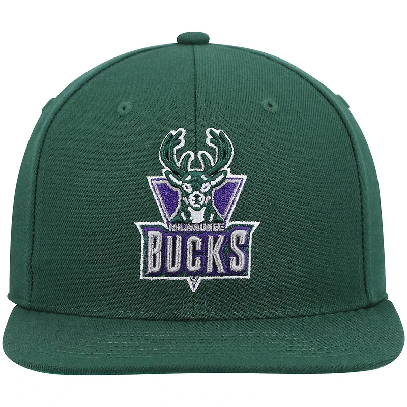 Mitchell Ness Milwaukee Bucks Hardwood Classics Team Ground 20 Snapback Hat