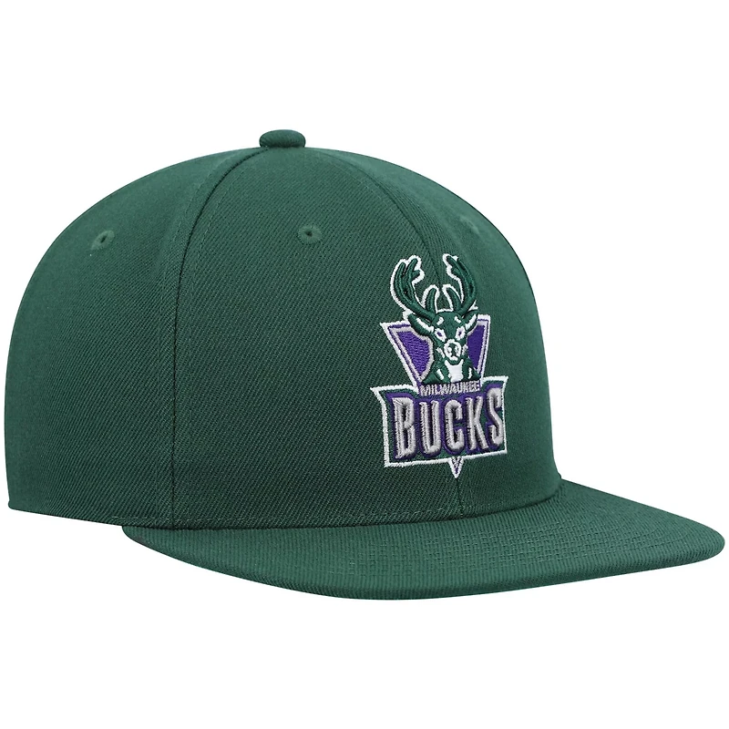 Mitchell Ness Milwaukee Bucks Hardwood Classics Team Ground 20 Snapback Hat
