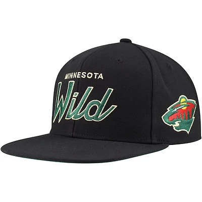 Mitchell  Ness Minnesota Wild Core Team Script 20 Snapback Hat