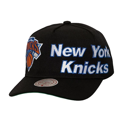 Mitchell Ness New York Knicks Busted Logo Wordmark Wrap-Around Pro Pinch Adjustable Hat