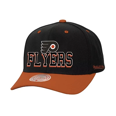 Mitchell  Ness Orange Philadelphia Flyers Backside Script 2-Tone Pro Crown Adjustable Hat