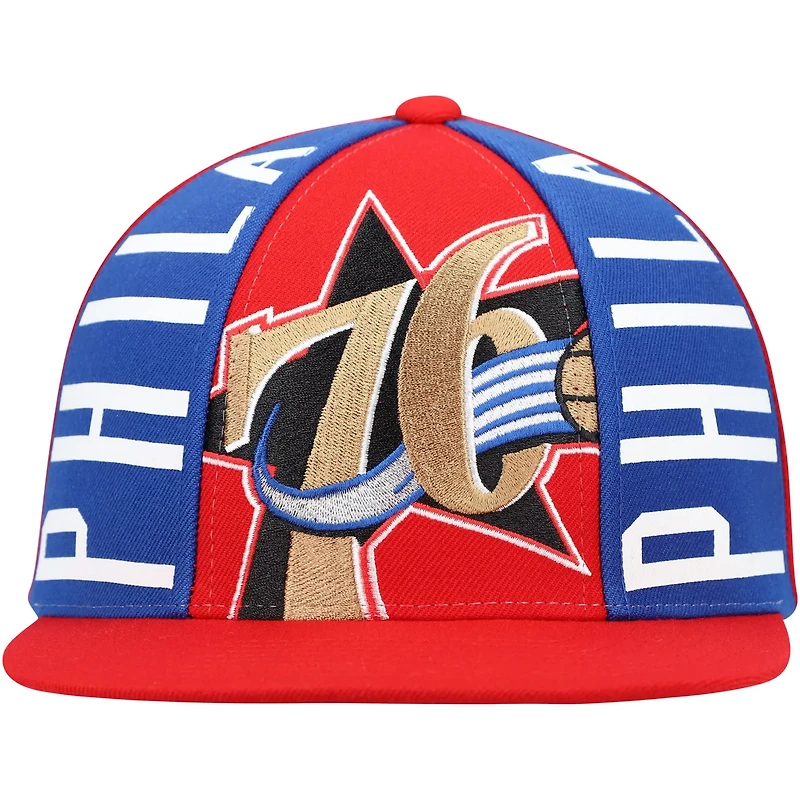 Mitchell  Ness Philadelphia 76ers Hardwood Classics Big Face Callout Snapback Hat