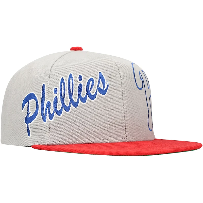 Mitchell  Ness Philadelphia Phillies Knock Out Panel Snapback Hat