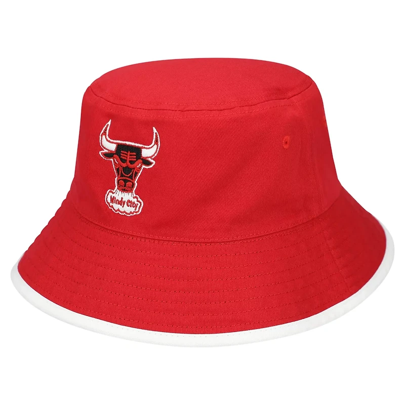 Mitchell  Ness Red Chicago Bulls Flip It Reversible Bucket Hat