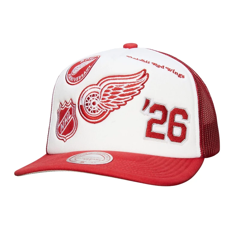 Mitchell Ness Red Detroit Red Wings Gridlock Trucker Adjustable Hat