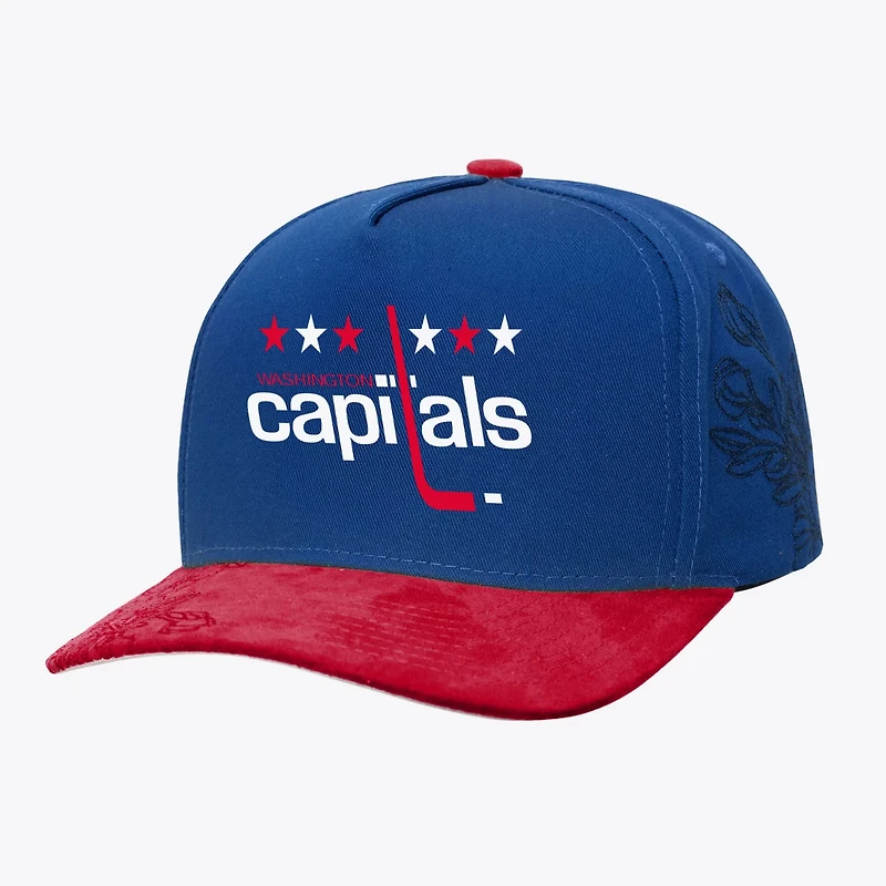 Mitchell Ness Red Washington Capitals May Flowers Pro Crown Adjustable Hat