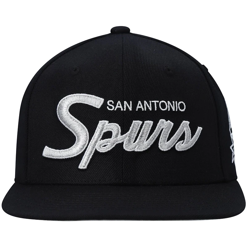 Mitchell Ness San Antonio Spurs Hardwood Classics Script 20 Snapback Hat