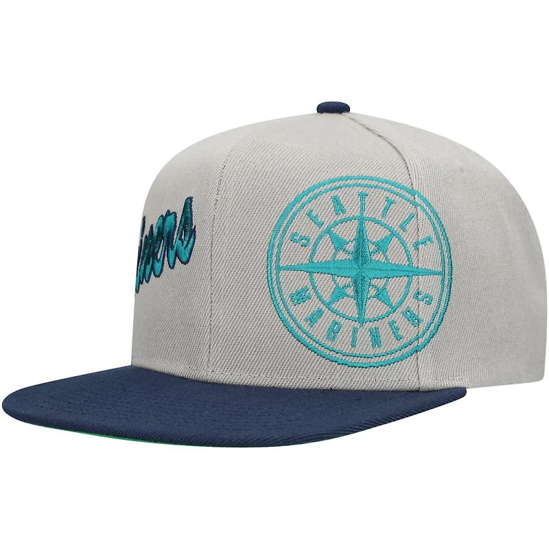 Mitchell  Ness Seattle Mariners Knock Out Panel Snapback Hat