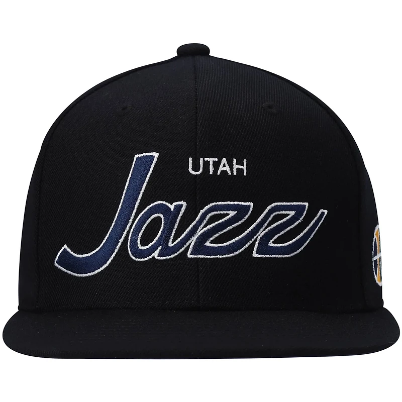 Mitchell Ness Utah Jazz Hardwood Classics Script 20 Snapback Hat