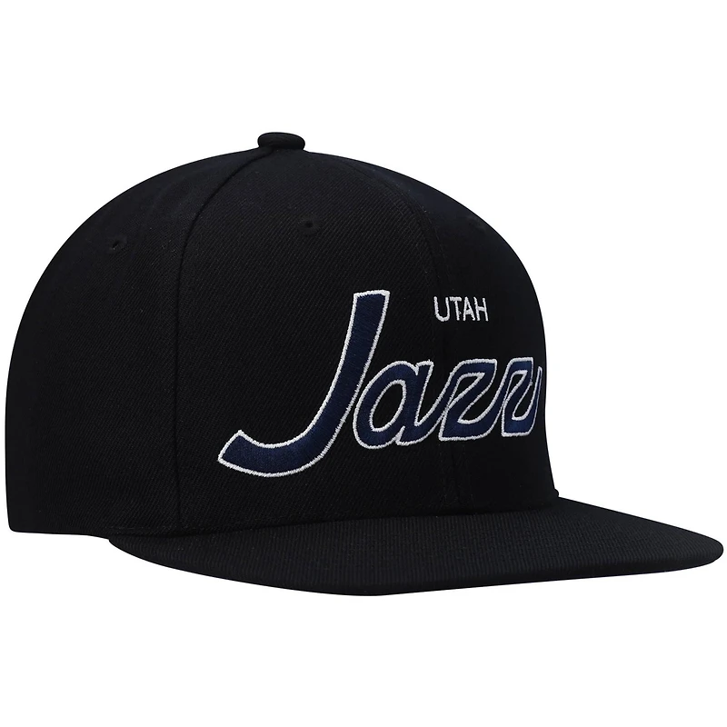 Mitchell Ness Utah Jazz Hardwood Classics Script 20 Snapback Hat