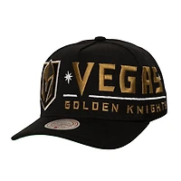 Mitchell  Ness Vegas Golden Knights Busted Logo Wordmark Wrap-Around Pro Pinch Adjustable Hat