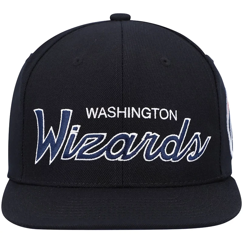 Mitchell Ness Washington Wizards Hardwood Classics Script 20 Snapback Hat
