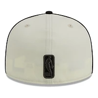 New Era /Black Brooklyn Nets Piping 2-Tone 59FIFTY Fitted Hat