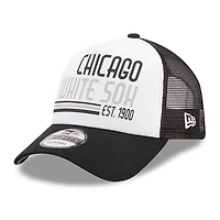 New Era /Black Chicago Sox Stacked A-Frame Trucker 9FORTY Adjustable Hat