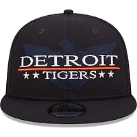 New Era /Black Detroit Tigers Patriot Trucker 9FIFTY Snapback Hat