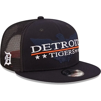 New Era /Black Detroit Tigers Patriot Trucker 9FIFTY Snapback Hat