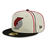 New Era /Black Portland Trail Blazers Piping 2-Tone 59FIFTY Fitted Hat