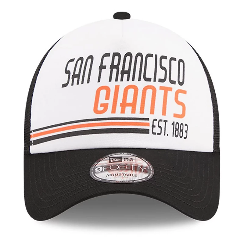 New Era /Black San Francisco Giants Stacked A-Frame Trucker 9FORTY Adjustable Hat