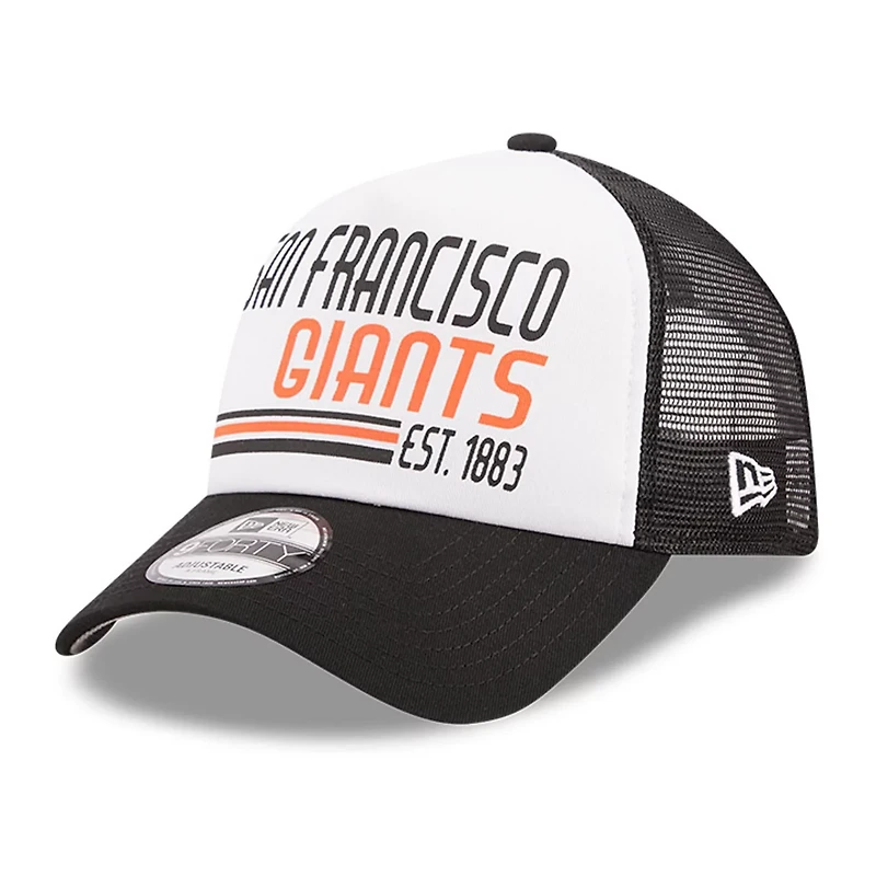 New Era /Black San Francisco Giants Stacked A-Frame Trucker 9FORTY Adjustable Hat