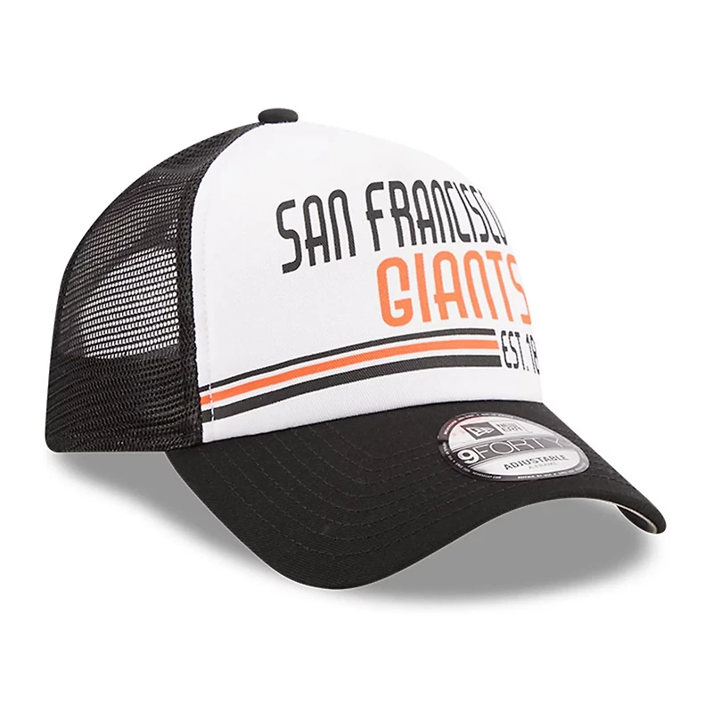 New Era /Black San Francisco Giants Stacked A-Frame Trucker 9FORTY Adjustable Hat