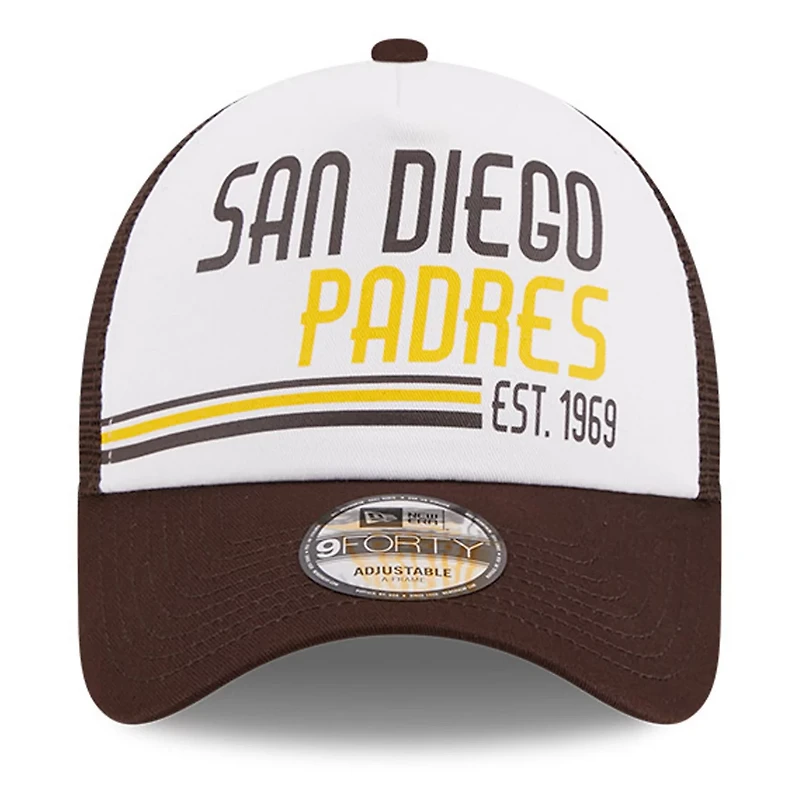 New Era /Brown San Diego Padres Stacked A-Frame Trucker 9FORTY Adjustable Hat