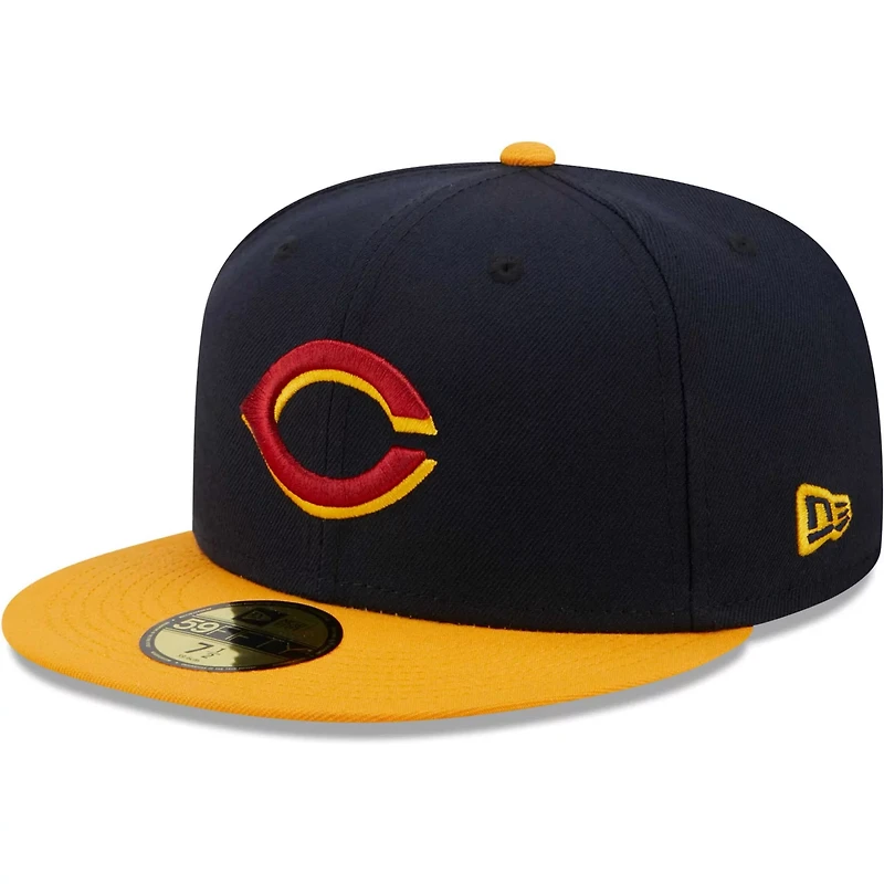 New Era /Gold Cincinnati Reds Primary Logo 59FIFTY Fitted Hat