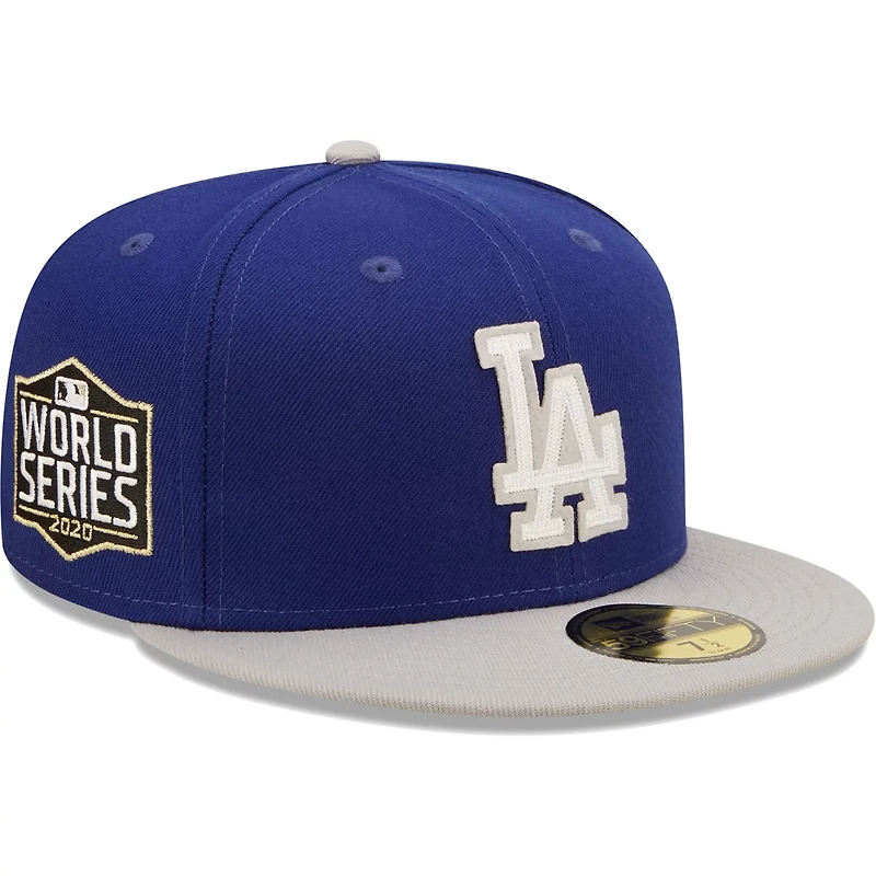 New Era /Gray Los Angeles Dodgers 2020 World Series Champions Letterman 59FIFTY Fitted Hat
