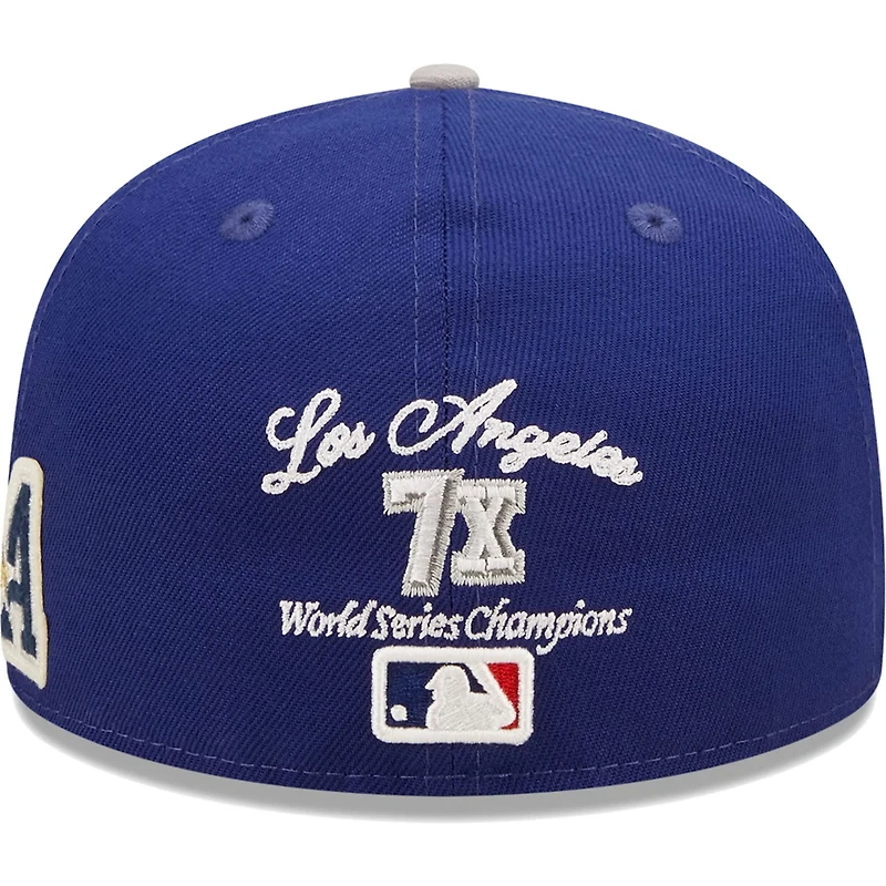 New Era /Gray Los Angeles Dodgers 2020 World Series Champions Letterman 59FIFTY Fitted Hat