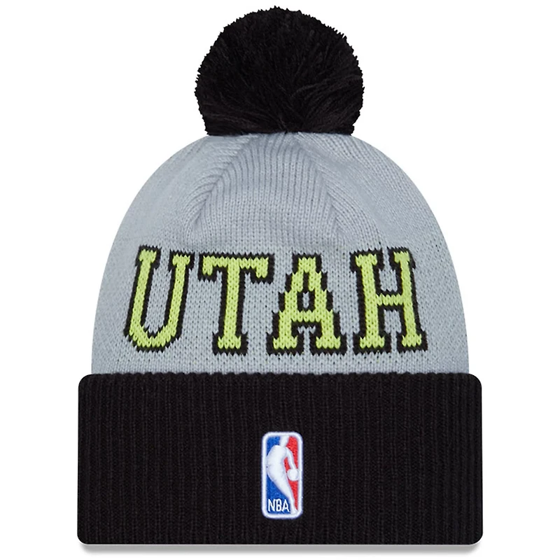 New Era /Gray Utah Jazz Tip-Off Two-Tone Cuffed Knit Hat with Pom