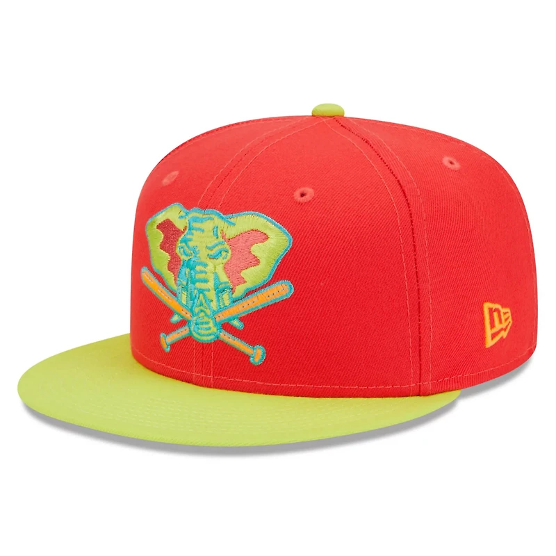 New Era /Neon Green Oakland Athletics 40th Anniversary Lava Highlighter Combo 59FIFTY Fitted Hat