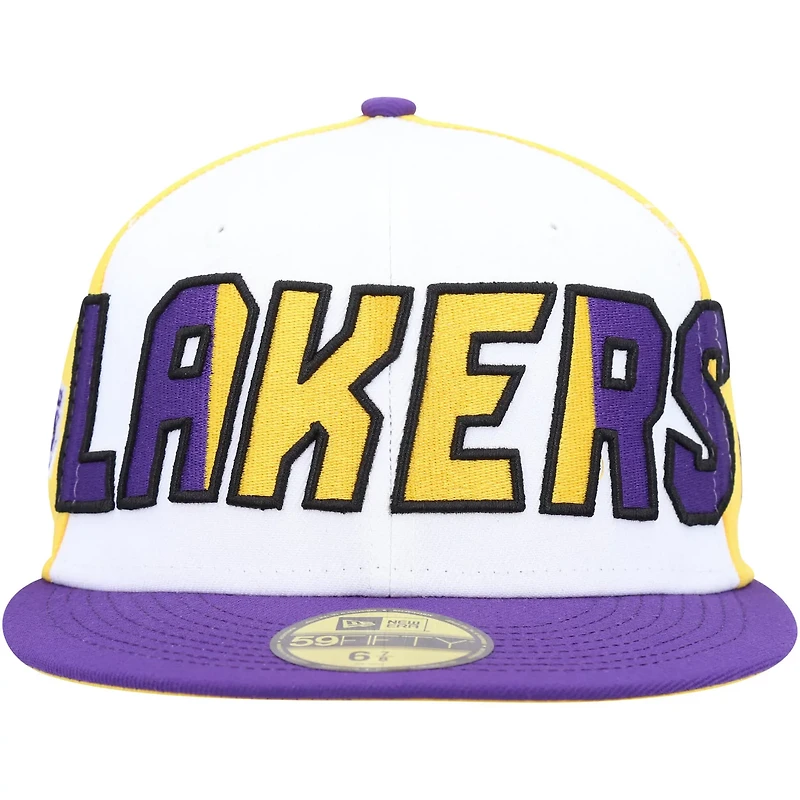 New Era /Purple Los Angeles Lakers Back Half 9FIFTY Fitted Hat