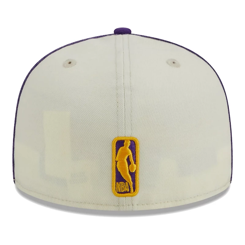 New Era /Purple Los Angeles Lakers Piping 2-Tone 59FIFTY Fitted Hat