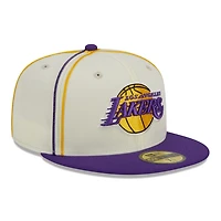 New Era /Purple Los Angeles Lakers Piping 2-Tone 59FIFTY Fitted Hat