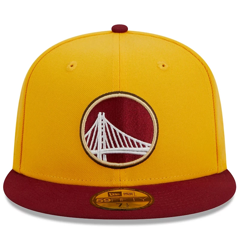 New Era /Red Golden State Warriors Fall Leaves 2-Tone 59FIFTY Fitted Hat