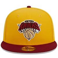 New Era /Red New York Knicks Fall Leaves 2-Tone 59FIFTY Fitted Hat