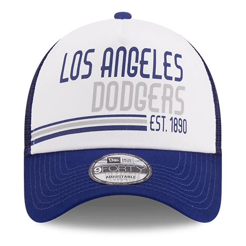 New Era /Royal Los Angeles Dodgers Stacked A-Frame Trucker 9FORTY Adjustable Hat