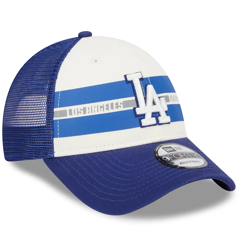 New Era /Royal Los Angeles Dodgers Team Stripe Trucker 9FORTY Snapback Hat
