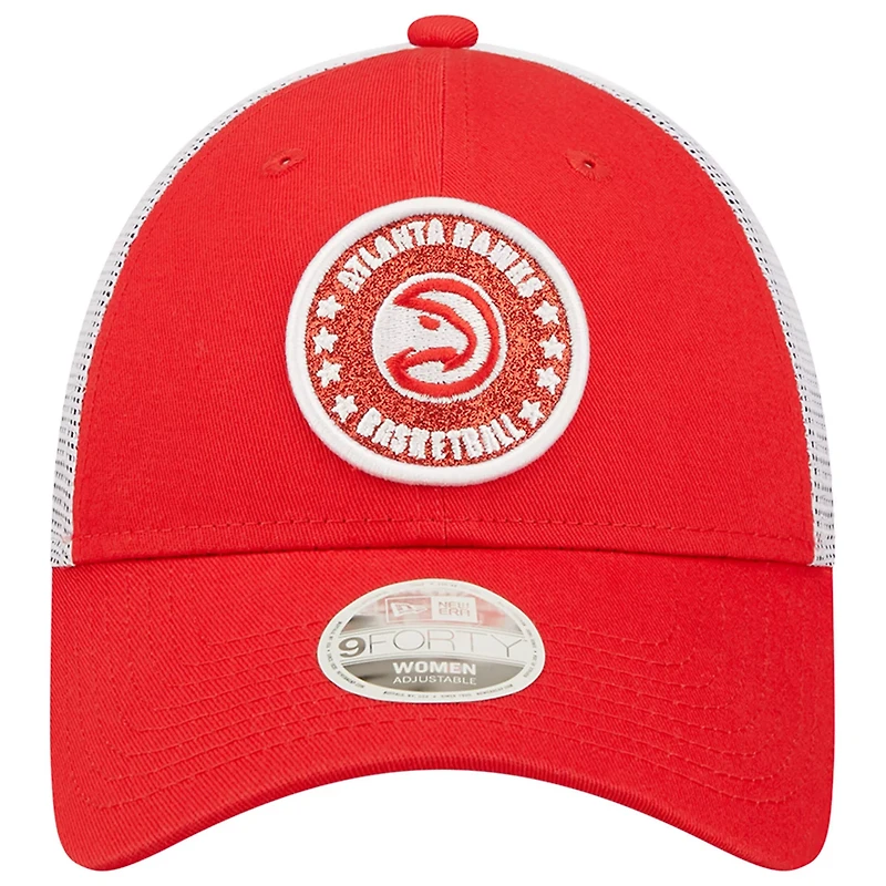 New Era /White Atlanta Hawks Glitter Patch 9FORTY Snapback Hat