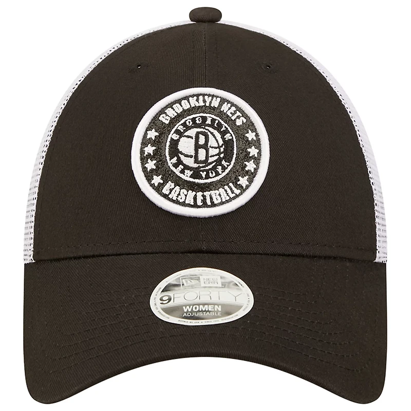 New Era /White Brooklyn Nets Glitter Patch 9FORTY Snapback Hat